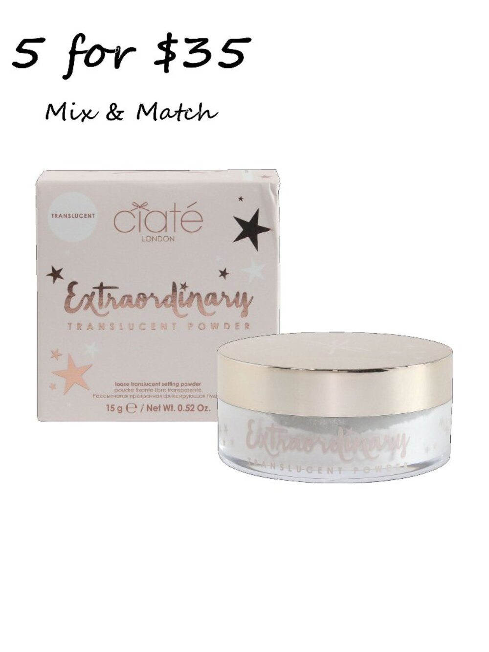 Ciate London Extraordinary Translucent Powder for Fair Skin Full Size Sealed